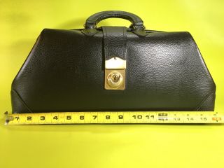 Vintage Doctors Medical Bag Crest Lock Co.  25216M F2 Leather Black 2