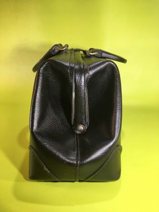 Vintage Doctors Medical Bag Crest Lock Co.  25216M F2 Leather Black 4