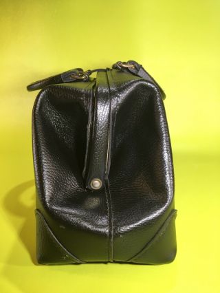 Vintage Doctors Medical Bag Crest Lock Co.  25216M F2 Leather Black 5