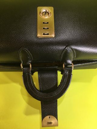 Vintage Doctors Medical Bag Crest Lock Co.  25216M F2 Leather Black 8