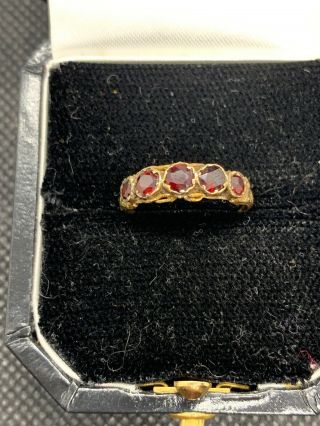 Rare Antique Georgian 1797 18ct Gold And Garnet Ring