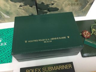 Rolex Submariner 16610 Vintage Watch Box Set Anchor,  Booklet,  Card Holder,  Tags etc 6
