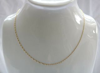 Vintage Italian 14k Yellow Gold Twisted Box Link Chain Necklace 20.  5 Inches