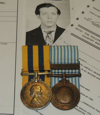 Rare Canadian Casualty Kia Korea War Medal Pair Un Medal Royal 22nd Regiment