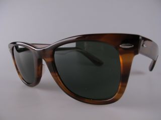Vintage B&l Ray Ban Tortoise Wayfarer Sunglasses 5022 Etched Lens Made In Usa