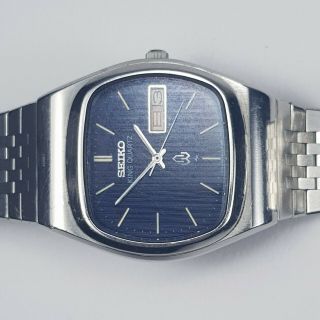 Vintage Seiko King Quartz 5856 - 5010 Blue JDM Kanji Mens Japan Watch 5