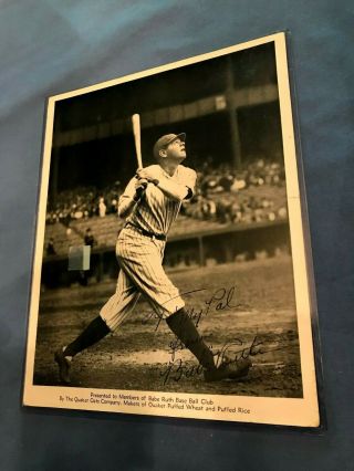 Vintage Babe Ruth 1934 Quaker Oats Cereal Premium Photo