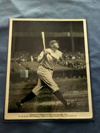 VINTAGE BABE RUTH 1934 QUAKER OATS CEREAL PREMIUM PHOTO 3