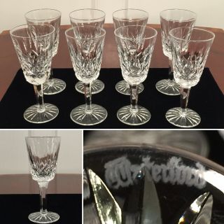 Set Of 8 True Vintage Waterford Crystal Lismore 2 Oz Liqueur Sherry Wine Glasses