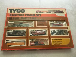 Vintage Brown Box Tyco Ho Gauge Train Santa Fe Switcher W/accessories
