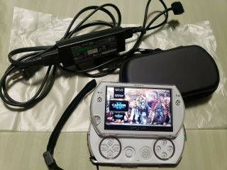 Sony PSP Go White,  M2 Modded 128GB w/ Cable & Cases,  Black Strap (RARE) 7