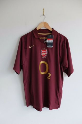 Rare Vintage Arsenal 2005 - 06 Home Football Shirt Nike L Highbury O2 Bnwt