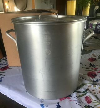 Vintage Wear - Ever No.  4310 Aluminum 40 Quart Crab Boil Stock Pot With Lid & Box