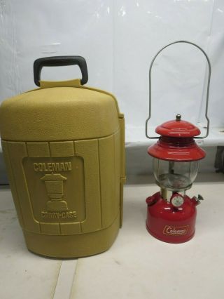 Gently Vintage Coleman 200 A Red Lantern Sunshine Globe 10/58 W/carry Case