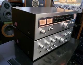 Sansui AU - 4400 Rare Silver Integrated Amplifier & TU - 4400 Tuner - 100/120/220v 3