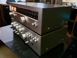 Sansui AU - 4400 Rare Silver Integrated Amplifier & TU - 4400 Tuner - 100/120/220v 4