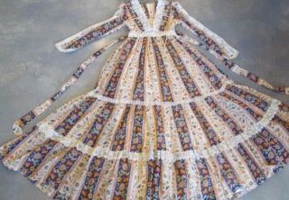 Vintage victorian Gunne sax dress hippie Corset bohemian dress prairie gypsy 3