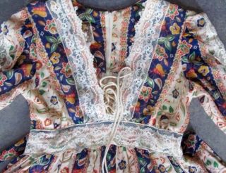 Vintage victorian Gunne sax dress hippie Corset bohemian dress prairie gypsy 8