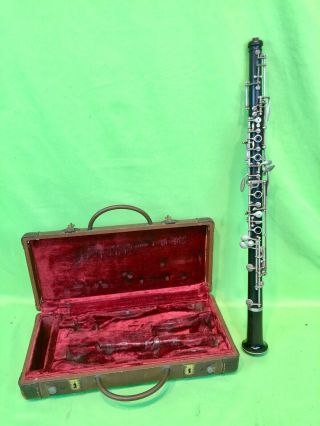 Vintage Conn Wooden Oboe W/ Case