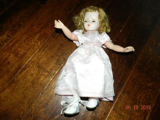 Vintage Madame Alexander Doll 17 " Pink Dress White Shoes Blue Eyes