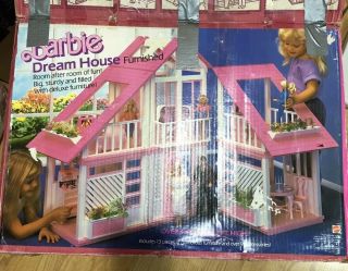 Vtg 1985 Pink Barbie Doll A Frame Dream House W/ Box - Near Complete