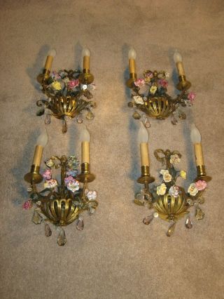 Antique Boler French Wall Sconce Lights Set Of Four