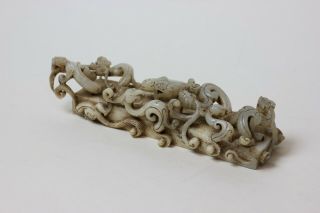 Chinese rare carved jade sculpture of dragons,  China 2