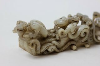 Chinese rare carved jade sculpture of dragons,  China 3