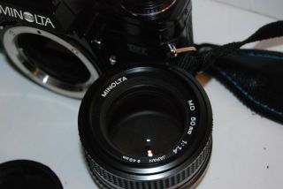 Vintage Minolta X - 700 Film Camera w/ MD 50mm 1:1.  4 zoom 28 - 70mm 1:3.  5 - 4.  5 Lens 2