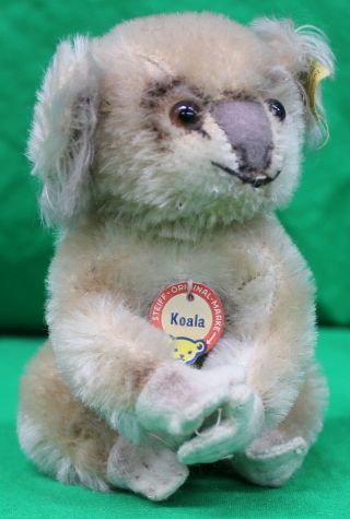 Vintage Small Steiff Koala W/button,  Tag,  Ear Tag