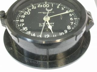 Vintage Chelsea Ships Clock US Navy 24 Hour Dial Bakelite Case 1940 - 50 ' s 2
