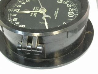 Vintage Chelsea Ships Clock US Navy 24 Hour Dial Bakelite Case 1940 - 50 ' s 4