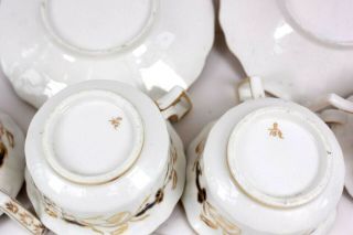 Antique Coalport set of Six Cup and Saucer Hand Painted Flowers Circa 1825 6
