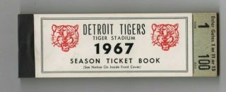 1967 Detroit Tigers Season Ticket Book,  Complete,  Tiger Stadium - - Rare