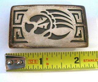 Vintage Marked Native American Hopi Sterling Silver Bear Claw Belt Buckle 4