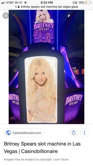Britney Spears Slot Machine Glass Rare 1 Of A Kind Vegas Perfect For AUTOGRAPH 9