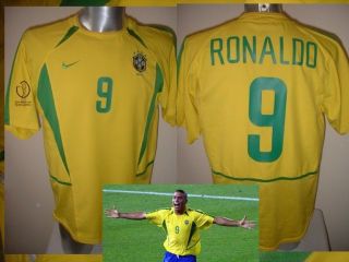 Brazil Brasil Large Ronaldo Vintage Shirt Jersey Soccer 2002 Nike Football 4