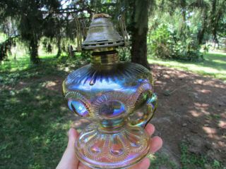 Imperial ZIPPER LOOP ANTIQUE CARNIVAL ART GLASS FINGER LAMP SMOKE GORGEOUS PIECE 11