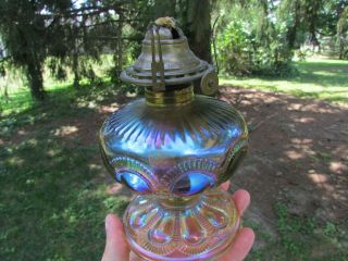 Imperial ZIPPER LOOP ANTIQUE CARNIVAL ART GLASS FINGER LAMP SMOKE GORGEOUS PIECE 4