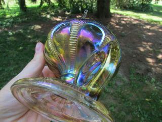 Imperial ZIPPER LOOP ANTIQUE CARNIVAL ART GLASS FINGER LAMP SMOKE GORGEOUS PIECE 8