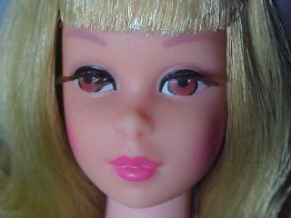 1st Ed.  1965 Blond Bendable Legs Francie (barbie) 1130,  Aqua Ss,  Shoes,  Eyelash Brush