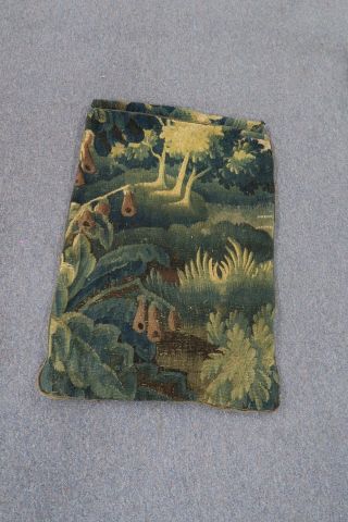 Antique Flemish Verdure Tapestry Panel Hand - Woven Wool 21 