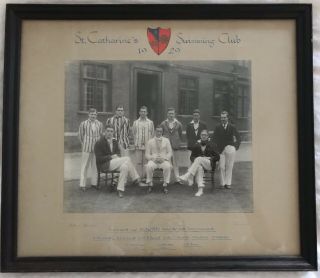 ⭕️ Vintage 1929 Saint Catherine’s College Swimming Club Water Polo Men’s Team 12