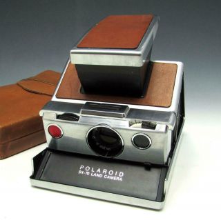 Vintage Polaroid Sx - 70 Brown Folding Instant Land Camera W/ Leather Case