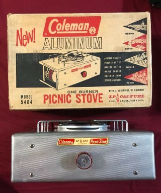 Very Vintage Coleman Aluminum Picnic Stove 5404 With Box Euc