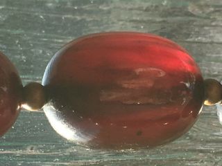 Vintage Antique Cherry Amber Bakelite Faturan 94 GR 70 CM long 6