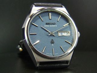 Seiko King Quartz 1976 Vintage Mens Navy Blue Watch 4823 from Japan 6