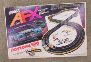 1979 Vintage Aurora Afx Daytona 500 Ho Slot Car Track Set Box Cars
