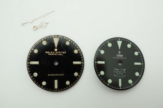 Vintage Authentic Rolex Tudor 5508 Dial Hour & Min Hands / 7928 Dial Refinished
