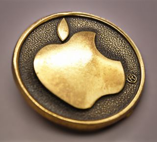 Vintage Apple Computer Logo Bts Brass Belt Buckle 1978